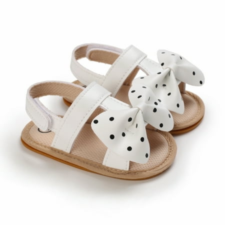 

Bullpiano Baby Girls Open Toe Shoes Sandals Newborn Summer Bowknot Flats Shoes First Walkers 0-18M