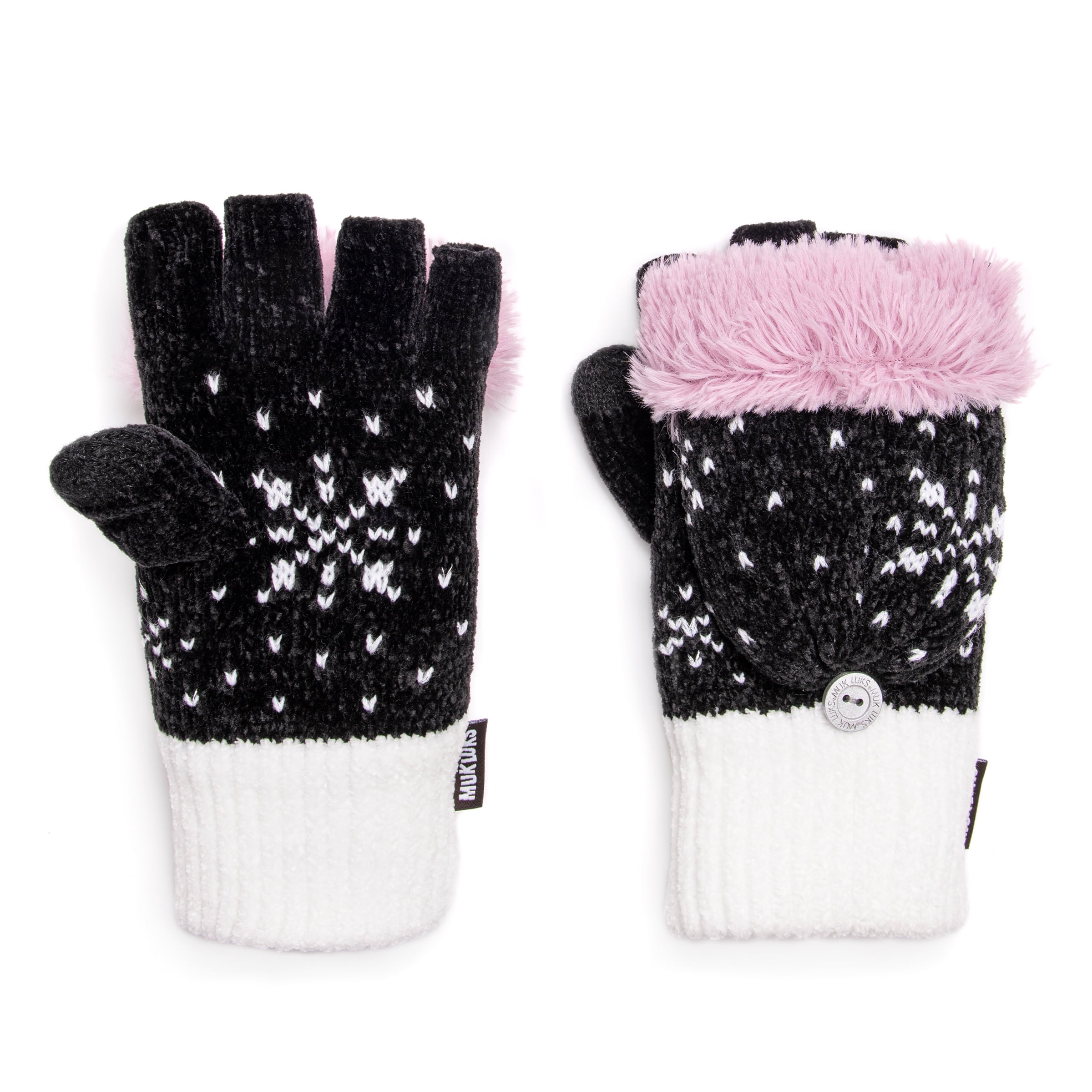 MUK LUKS Women's Chenille Flip Mittens