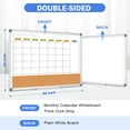 thumbnail image 4 of Whiteboard Calendar Whiteboard Dry Erase Cork Board Combination 36" x 24" Large Double-Sided Monthly White Boar for Wall, Magnetic Dry Erase Board for Office, Kitchen, Planning, Memo,Home, 4 of 8