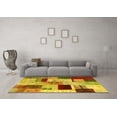thumbnail image 3 of Ahgly Company Machine Washable Indoor Rectangle Patchwork Yellow Transitional Area Rugs, 6' x 9', 3 of 4