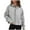 Grey, variant on EQWLJWE Women Casual Loose Hooded Long Sleeve Zipper Solid Cardigan Blouse Hoodies Sweatshirt Tops With Pocket Plus Size Oversized Sweatshirts For Women Halloween
