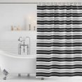 thumbnail image 4 of Boho Black Stripe Waterproof Fabric Shower Curtain,Abstract Geometric White Minimalist Waterproof Fabric Shower Curtain for Bathroom Curtains Bathtubs Shower Curtains with 12 Hooks Standard 66x72, 4 of 8