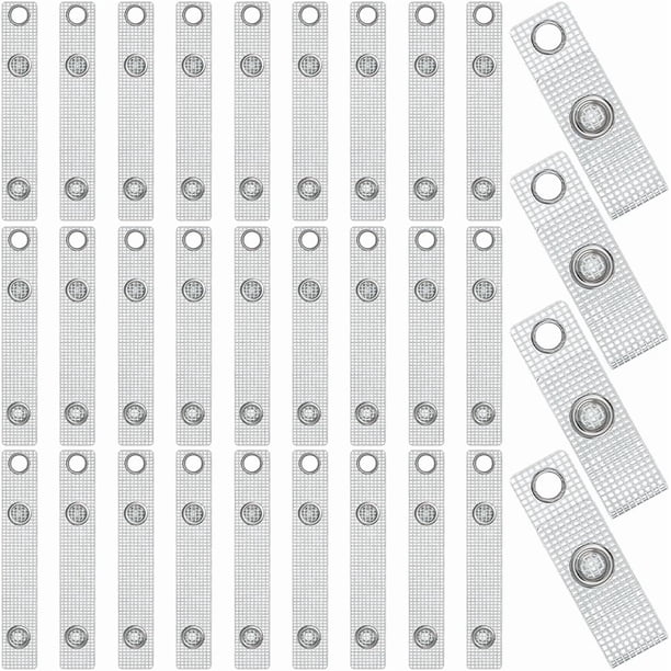 50 correas para porta credencial de identificación, clips transparentes de vinilo de plástico PVC transparente, fáciles de colocar, reemplazos de correas con clip de cordón, broche de hierro y ojal.