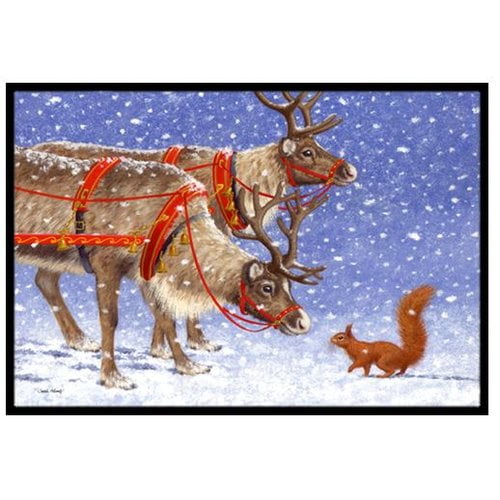 Reindeer & Squirrel Doormat by Caroline's Treasures