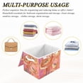 thumbnail image 6 of Yayeee Collapsible Cube Storage Bin with Lid Fabric Closet Decorative Basket with Handles, Abstract Pink Flowers, 6 of 7