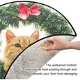 thumbnail image 3 of Coolnut Cat Christmas Wreath Christmas Tree Mats Waterproof Tree Skirt, Kitten Xmas Tree Stand Tray Mat Floor Protector Pad for Holiday Party Decoration, 28.3", 3 of 5