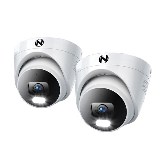 (Open Box) Night Owl C-2P-FTN8D-B Wired 4K Deterrence Dome Cameras, 2 pk.