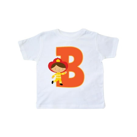 Monogrammed Items - Firefighter Letter B Monogram Fireman Toddler T-Shirt