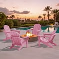 thumbnail image 6 of SERWALL Foldable Adirondack Chair Set of 4, All-Weather Outdoor Patio Chairs for Garden, Fire Pit and Backyard - Light Pink, 6 of 10