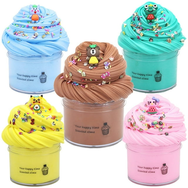 Ensemble de Slime au Beurre, 5 Argiles Parfumées et Extensibles, Jouets de Boue pour Fête, Cadeaux d'Anniversaire et de Pâques pour Enfants