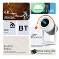thumbnail image 3 of J1 Ultra-Portable 4K Projector with Auto-Focus & Keystone Correction, 360° Rotation, Android 11.0, WiFi/BT5.1, 150 Lumens LED, 30-150" Display, Integrated Stand - White US Plug Home Theater Projector, 3 of 6