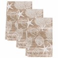 thumbnail image 2 of Brown Coastal Kitchen Towels Set of 3, Nautical Coral Starfish Shell Turtle Summer Absorbent Dish Towels for Kitchen, Microfiber Hand Towel, Quick Drying Tea Towel for Cleaning Decorative Dishcloths, 2 of 7