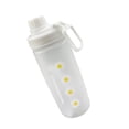 thumbnail image 3 of Inteprter Botella de agua Worallymy de 600 ml, vaso de agua esmerilado con flores, botella de plástico portátil para beber con pajita Teteras cuatro flores, 3 of 6
