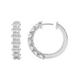 thumbnail image 4 of Lab Grown 3 Carat Oval Shape Jovana Hoop Earrings | IGI Certified Platinum Prong Setting | FG-VS Quality | Friendly Diamonds, 4 of 6