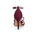 thumbnail image 2 of BLISSFUL STEP Women's Rhinestone Ankle Strap Stiletto High Heels Sandals Burgundy (Size 5), 2 of 6