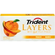 Trident Layers Orchard Peach Ripe Mango Sugar Free Gum, 14ct/1pk