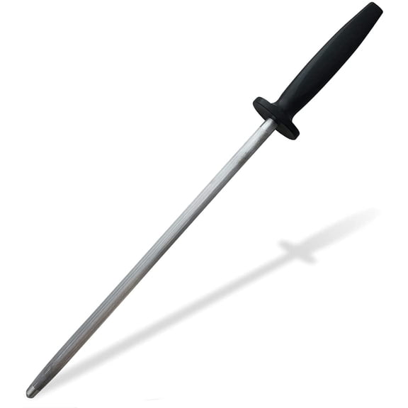 SpitJack Knife Sharpening Steel. Kitchen and Barbecue Knives Sharpener Rod and Blade Hone. 12 Inch