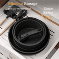 thumbnail image 5 of NULAS 21 Piece Pots and Pans Set Non Stick, Stackable RV Kitchen Cooking Set , Cookware Set with Detachable Handle, Dishwasher Safe, Oven Safe, Black, 5 of 7