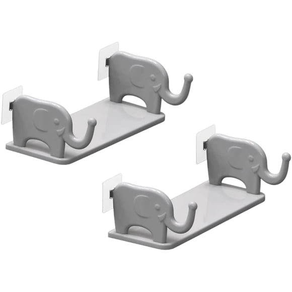 CURTEK 2 Pack Étagères Murales Flottantes Petites Haut-Parleurs Bluetooth Supports Muraux Étagère d'Exposition Sans Perçage Support de Rangement Mural, pour Chambre Salle de Bain Salon Cuisine Décoration Murale et Rangement, Gris