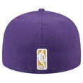 thumbnail image 4 of Men's New Era Purple Los Angeles Lakers Throwback Pennant 59FIFTY Fitted Hat, 4 of 6