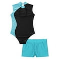 thumbnail image 4 of inhzoy Girls 2 Piece Dance Sports Outfits Gymnastics Leotard Ballet Dance Unitard with Shorts Set, 4 of 7
