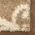 thumbnail image 4 of Traditional Scrolling Damask Cozy Tufted Shag Polypropylene Indoor Area Rug - 5' x 8', Gold-White, 4 of 9