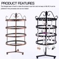 thumbnail image 4 of maskred Round Rotating Earrings Stand Holder Metal Stud Earring Display Rack 4 Layer Desktop Jewelry Hanger Bronze, 4 of 8