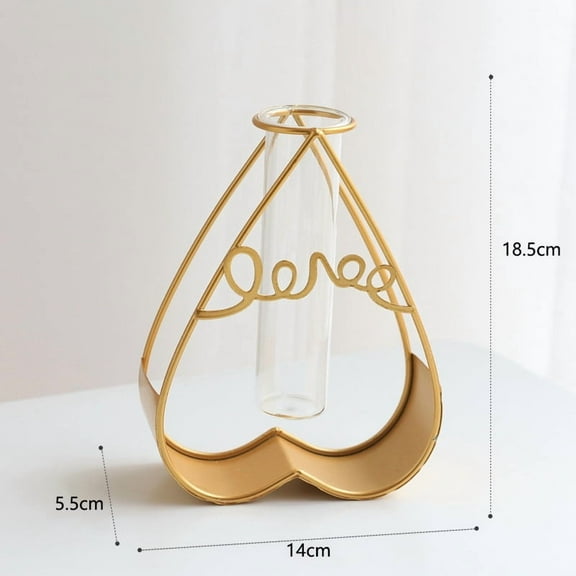 Glass Cylinder Vases, 7.2 Inch Desktop Heart-Shaped Hydroponic Vase, Decorative Flower Vases for Wedding Reception, Home Decor, Housewarming Gift