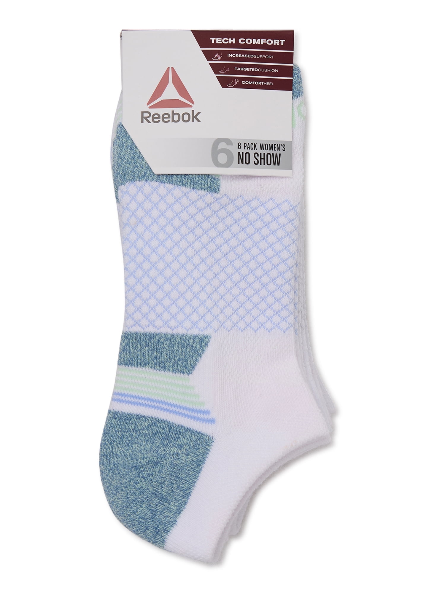 Reebok Women's Target Cushion No Show Socks, 6-Pack