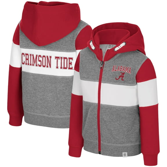 Toddler Colosseum  Heather Gray Alabama Crimson Tide Bert Full-Zip Hoodie