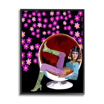 Stupell Industries Pink Daisy Flowers Actress Taylor Lounging Modern Chair, 24 x 30, Design by Lynnda Rakos