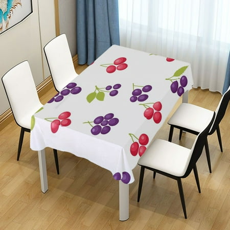 

60x120 Inch Tablecloth Polyester Square Tablecloth for Home Kitchen Dinner Decor Purple and Red Grapes