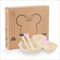 thumbnail image 1 of 3pcs Wheat Straw Baby Cartoon Tableware Set Children's Dishes Kids Dinner Platos Baby Feeding Plate Training Bowl Spoon Fork beige, 1 of 5