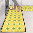 thumbnail image 2 of Kitchen Rugs Sets Of 2,Yellow Lemon Slices Green Pattern Anti Fatigue Kitchen Mat Rugs Non Slip Washable,Decorative Kitchen Floor Mats for Kitchen,Sink,Laundry,17"x47"+17"x47", 2 of 5