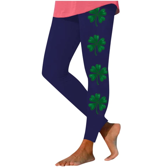 successthop St Patrick Day Workout Pant Ireland Festival Green Butt Lifting Leggings Plus Size Bottoms Workout Trousers L