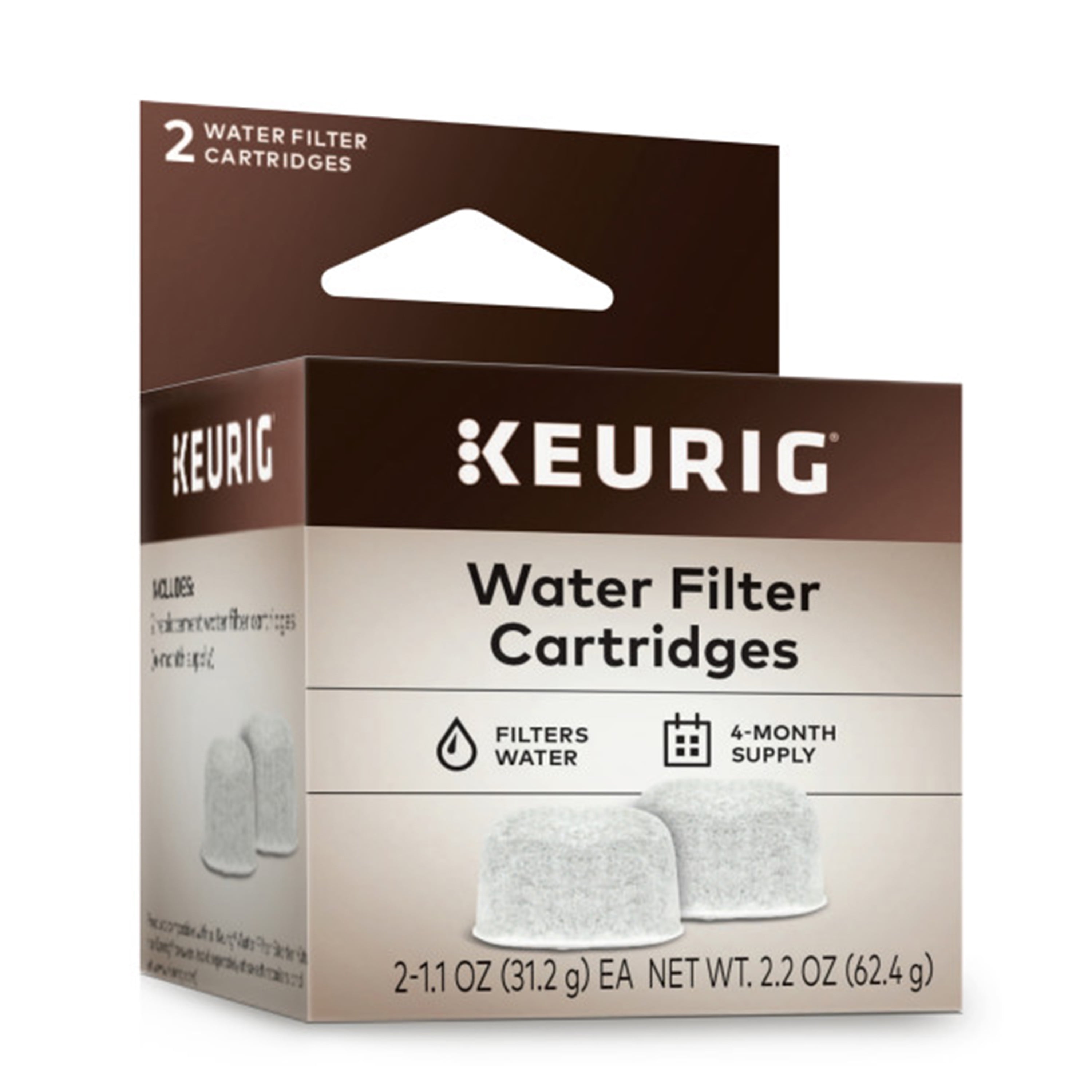 Keurig 2-Pack Water Filter Refill Cartridges, 2 Count, for Use with Keurig 2.0 and 1.0/Classic K-Cup Pod Coffee Makers - Walmart.com