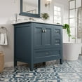 thumbnail image 2 of EVIVA Britney 36 Inch Transitional Ash Blue Bathroom Vanity with Carrara Quartz Countertop, 2 of 7