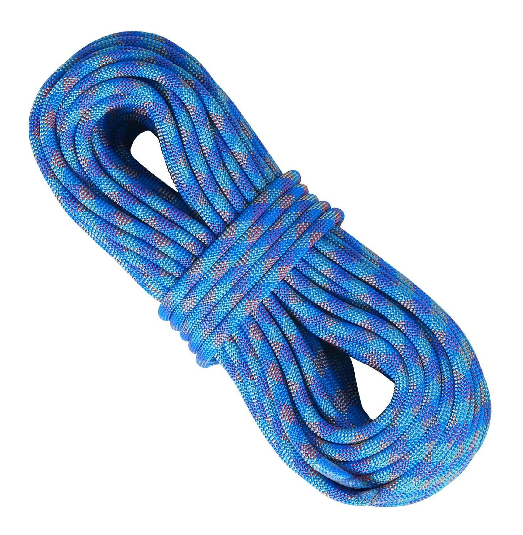 10.2mm Climbing Rope 40M (131ft), Dynamic Rock Climbing Rope 25KN, with Steel Hooks for Rappelling, Rescue, Hiking - Blue