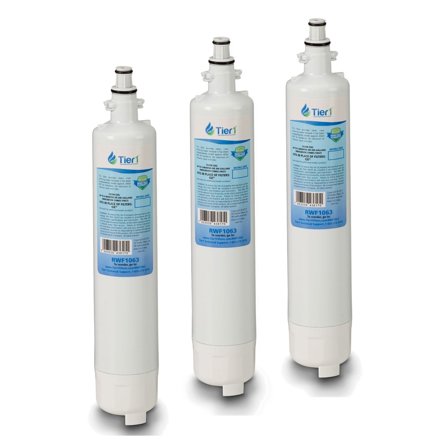 Tier1 Replacement for GE RPWF Refrigerator Water Filter (NOT for RPWFE) 3 Pack