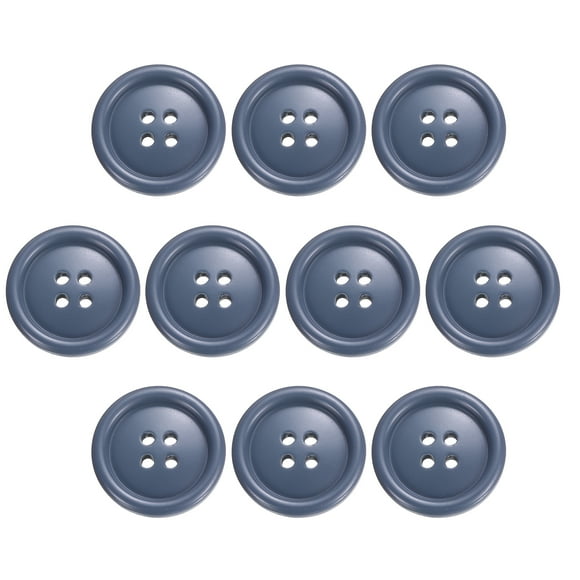 Uxcell 10pcs Sewing Button 25m 4 Holes Resin Round Craft Buttons, Sailing Blue