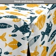thumbnail image 4 of Nautical Dog Crate Cover, Graphical Illustration of Ornamental Bizarre Fish Silhouettes Smiling, Easy to Use Pet Kennel Cover Small Dogs Puppies Kittens, 7 Sizes, Orange Dark Teal White, by Ambesonne, 4 of 6
