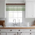 thumbnail image 3 of Sage Green Brown Flowers Valance Curtains for Kitchen/Living Room/Bathroom/Bedroom Window, Rod Pocket Small Topper Half Short Window Curtains Voile Sheer Scarf, Classic Botanical Art Elegant 42"x12", 3 of 8