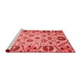 thumbnail image 2 of Ahgly Company Machine Washable Indoor Round Abstract Red Modern Area Rugs, 5' Round, 2 of 4