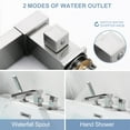 thumbnail image 4 of Waterfall Roman Tub Faucets, WOWOW Jacuzzi Tub Faucet Brushed Nickel, Garden Deck Mount Tub Faucet, Roman Tub Faucet with Sprayer, 4 of 7