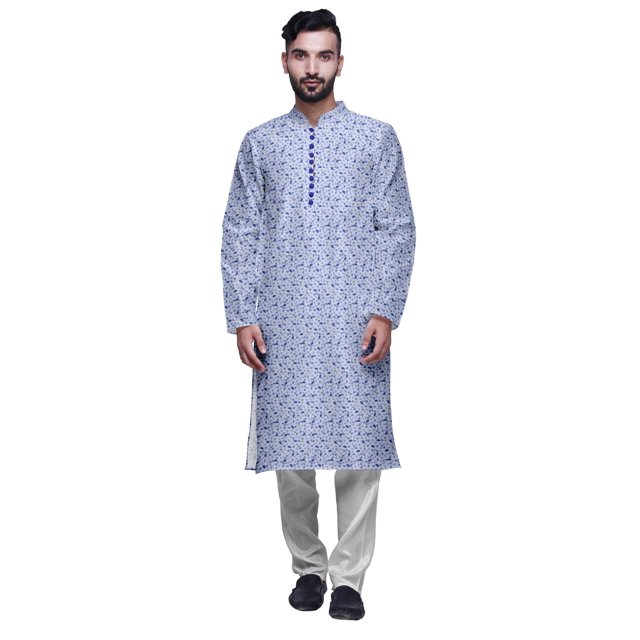 Atasi Kurta pour Homme en Satin Modal Imprimé avec Ensemble de Pyjama Churidar Vêtements d'Été