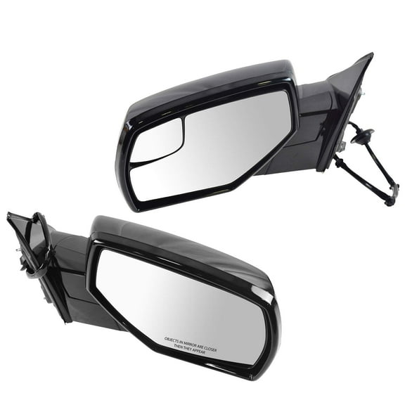 TRQ Power Heated Chrome Strip Upgrade Style Mirror Pair for Suburban Yukon Tahoe MRA08614 Fits select: 2015-2018 CHEVROLET TAHOE, 2015-2018 CHEVROLET SUBURBAN