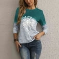 thumbnail image 5 of Women's Fall Long Sleeve Tunic Tops Crewneck Color Block Patchwork Shirts Print Casual Soft Comfy Blouses, 5 of 7