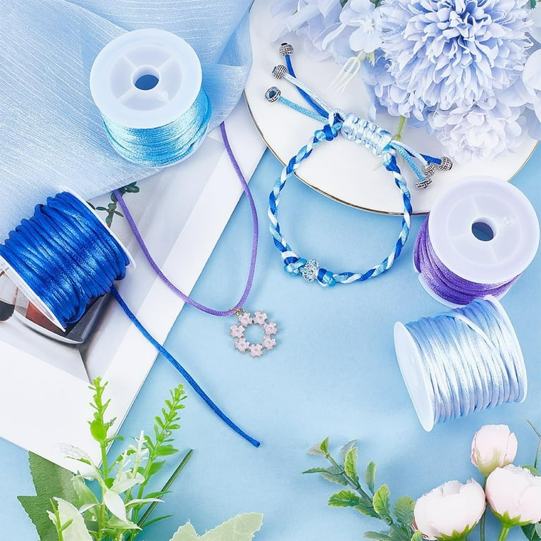 PATIKIL Cordon En Nylon Satiné Tressé Pour Perles, Nœuds Chinois, 1,5 Mm X 90 M, Rose