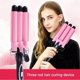 thumbnail image 2 of Beach Hair Curling Iron - Portable 3 Barrels Ceramic Wand Curler, Adjustable Temperature for DIY 25mm Curly Hair Styling, 2 of 5