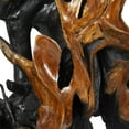 thumbnail image 4 of 77" x 75" Brown Teak Wood Handmade Large Oversized Tree Root Floor Abstract Sculpture with Live Edge Teak Base, by DecMode, 4 of 8